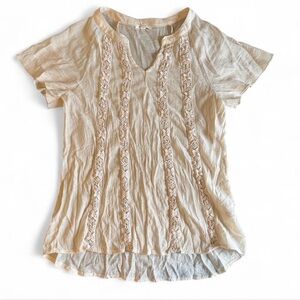 Maurices Cream Lace Accent Blouse